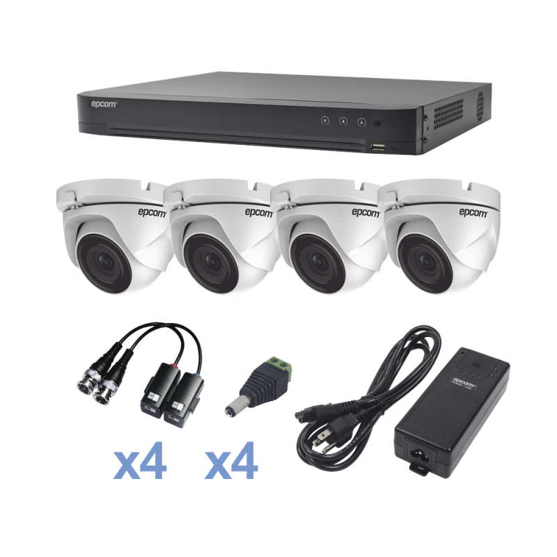 Sistema TurboHD 1080P, Incluye DVR 4ch, 4 cámaras eyeball (Interior/Ex