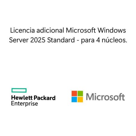 Licencia adicional Microsoft Windows Server 2025 Standard 4 núcleos WW