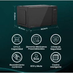 Horno de Microondas HISENSE HMMS2509BP 0.9 pies cúbico,