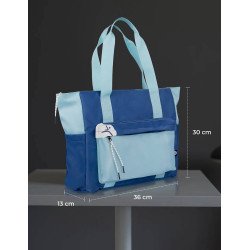 Totebag azul para laptop 16 pulgadas TZLB01-V, color azul y turquesa