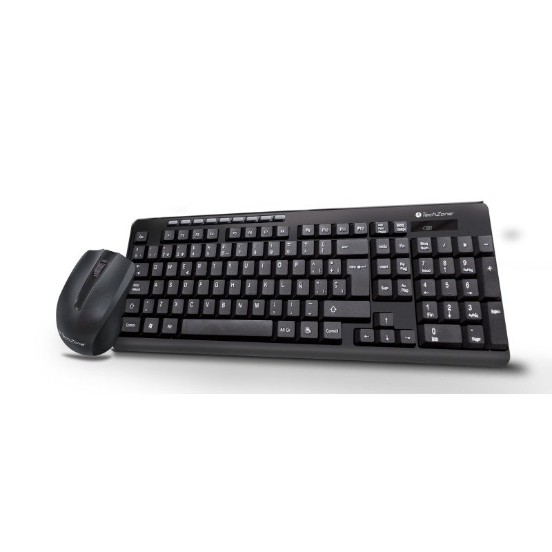 Teclado, mouse, inalámbricos TechZone estándar, USB