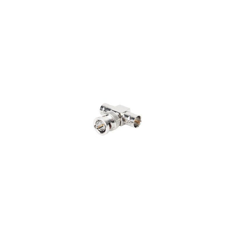 Adaptador tipo T de BNC Macho a doble BNC Hembra
