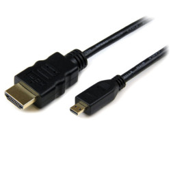 StarTech.com Cable de 3m Micro HDMI a HDMI con Ethernet - Vídeo de 4K a 30Hz - Cable Adaptador Conversor Micro HDMI Tipo D de
