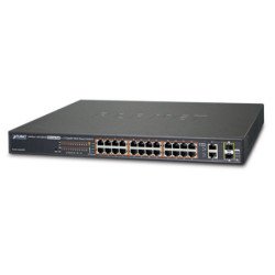 Switch administrable de 24 puertos 10/100TX PoE+ y 2 puertos combo TP/