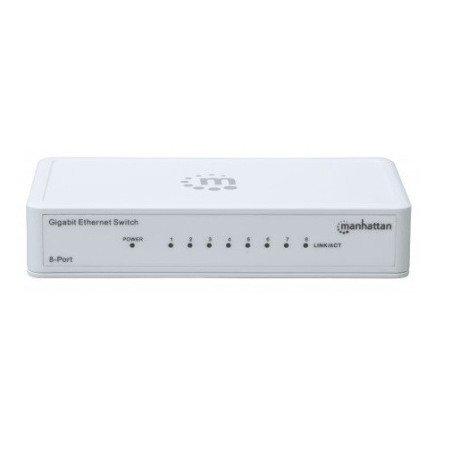 Switch Manhattan GB 8 puertos, desktop, blanco