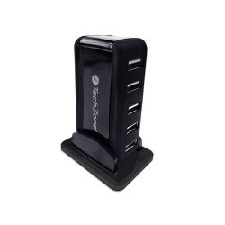 Hub 7 puertos con cargador a/c marca TechZone