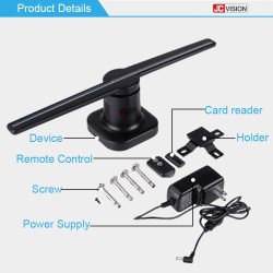 Ventilador de proyección de hologramas 3d jc visión, tecnología LED, i