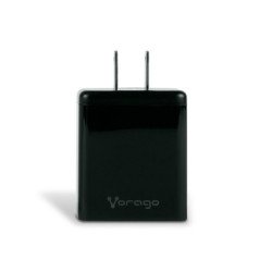Cargador para pared. Vorago AU-350-BK negro. Quick charge, cargador de pared, negro. Quick charge 3.0a pd 20w USB a y tipo c neg