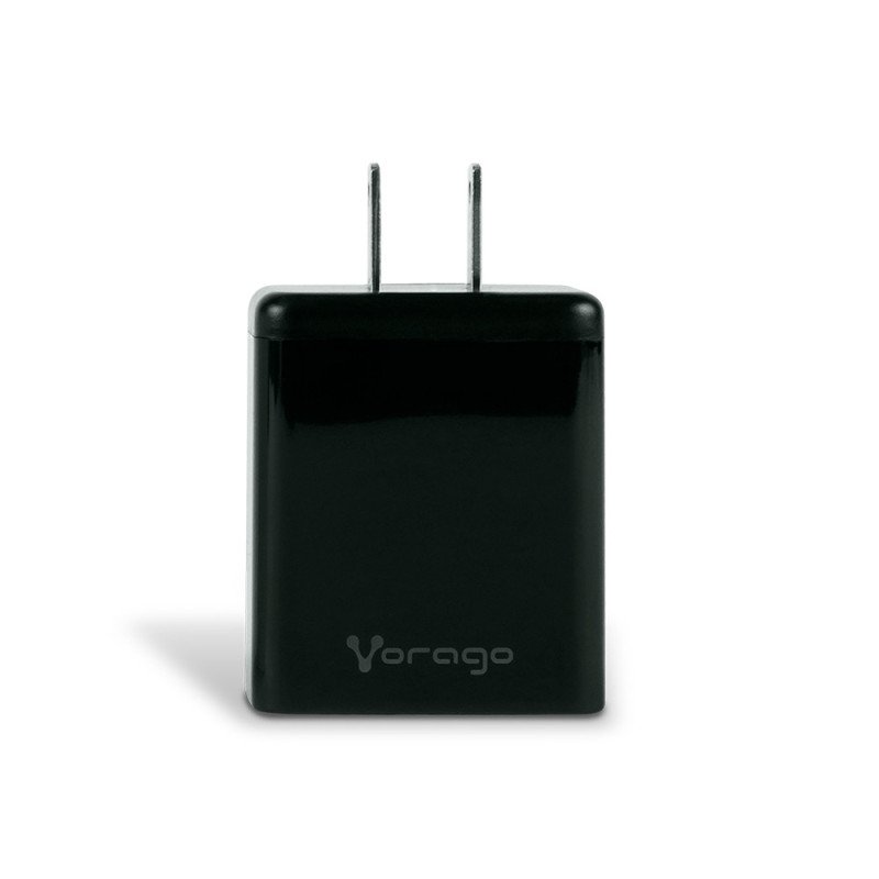 Cargador para pared. Vorago AU-350-BK negro. Quick charge, cargador de pared, negro. Quick charge 3.0a pd 20w USB a y tipo c neg