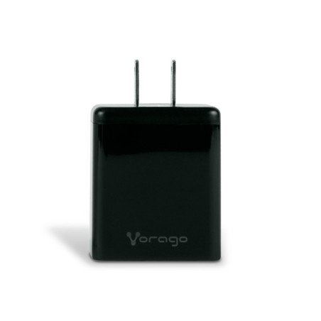 Cargador para pared. Vorago AU-350-BK negro. Quick charge, cargador de pared, negro. Quick charge 3.0a pd 20w USB a y tipo c neg