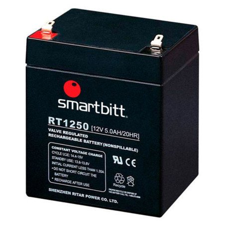 Batería de Reemplazo SmartBitt SBBA12-5 - Negro, 12 V, 5 Año(s), 5 AH,