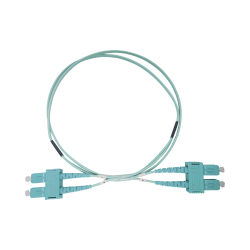 Jumper de fibra óptica multimodo OM3 50/125 SC-SC ofnr (riser), 2.0 mm, dúplex, aqua, 3 metros