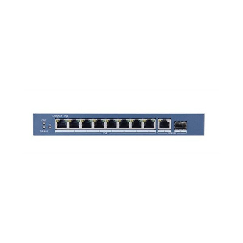 Switch PoE+, 8 Puertos Gigabit 802.3 af/at (30 W), 1 Puerto Gigabit Up