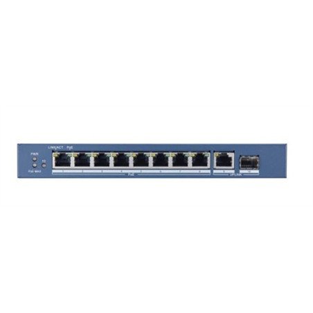 Switch PoE+, 8 Puertos Gigabit 802.3 af/at (30 W), 1 Puerto Gigabit Up