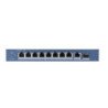 Switch PoE+, 8 Puertos Gigabit 802.3 af/at (30 W), 1 Puerto Gigabit Up