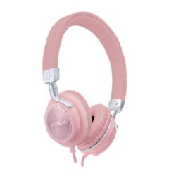Audífonos on ear lfacustic, Acteck alámbricos con micrófono rosa feel 