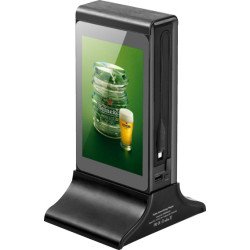 Mini kiosko para mesa, interactivo, con power bank, JC-Vision, pantall