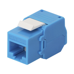 Módulo Jack keystone Cat 5e (toolless), con terminación en ángulo 180 º color azul, compatible con faceplate y patch panelLinked