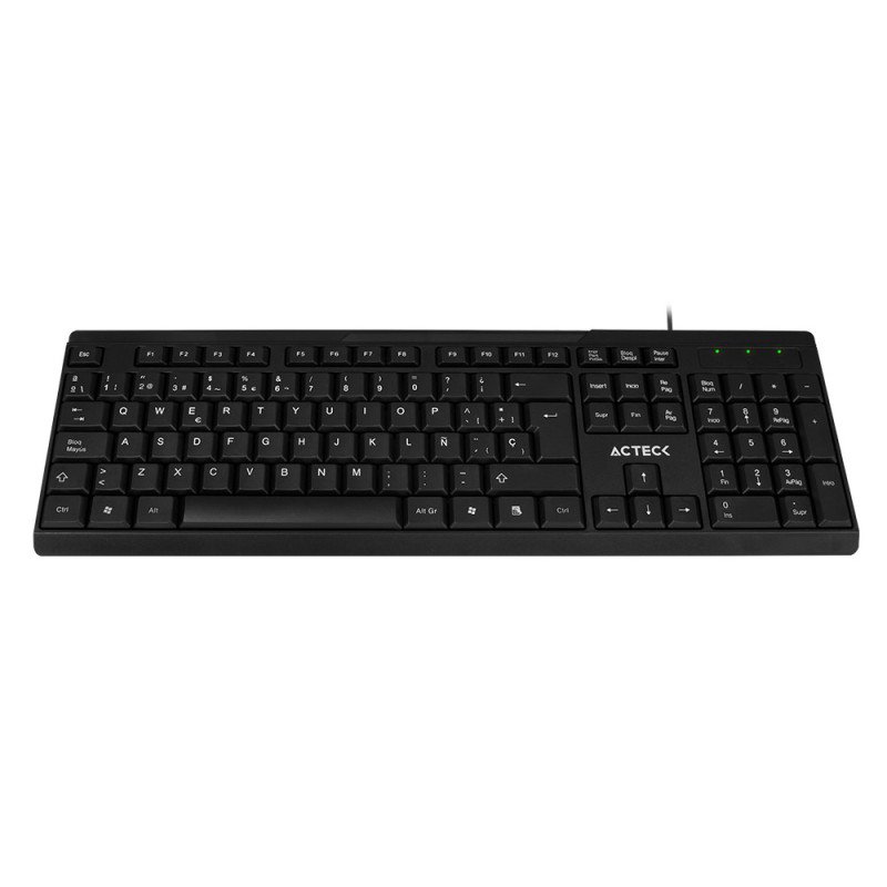 Teclado estándar alámbrico Acteck-e, 104 teclas, conexión USB, color n