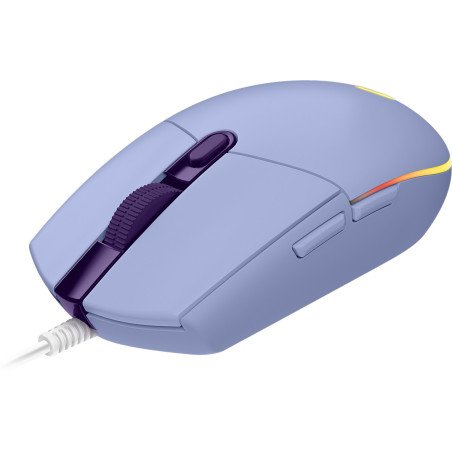 Mouse Logitech G203 LightSync gaming lila óptico alámbrico USB ilumina