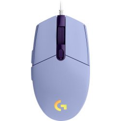 Mouse Logitech G203 LightSync gaming lila óptico alámbrico USB ilumina