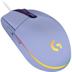 Mouse Logitech G203 LightSync gaming lila óptico alámbrico USB ilumina