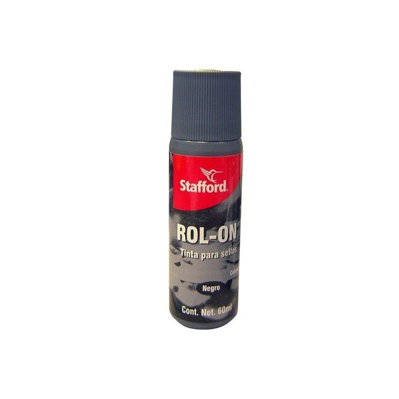 Tinta para sellos, color negro. Frasco de 60 ml.