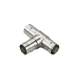 Conector tipo T triple BNC hembra