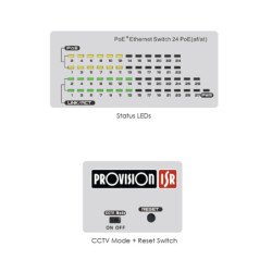 Switch Provision-ISR POES-24300C+2G, negro, color blanco, 24 puertos