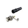 Conector BNC macho para cable coaxial RG59 con base negra de PVC