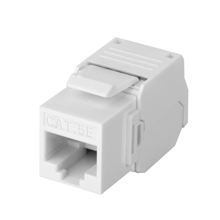 Módulo Jack keystone Cat 5e (toolless), con terminación en ángulo 180 º color blanco, compatible con faceplate y patch panelLink
