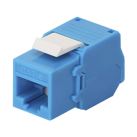 Módulo Jack keystone Cat 6 (toolless), con terminación en ángulo 180 º color azul, compatible con faceplate y patch panelLinkedP