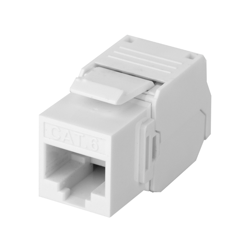 Módulo Jack keystone Cat 6 (toolless), con terminación en ángulo 180 º color blanco, compatible con faceplate y patch panelLinke