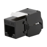 Módulo Jack keystone Cat 6a (toolless), con terminación en ángulo 180 º color negro, compatible con faceplate y patch panelLinke