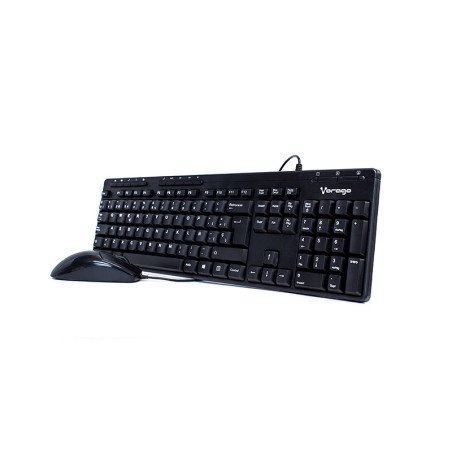 Kit de teclado y mouse Vorago KM-104 - Estándar, 105 teclas, Negro, 10