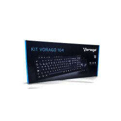 Kit de teclado y mouse Vorago KM-104 - Estándar, 105 teclas, Negro, 10