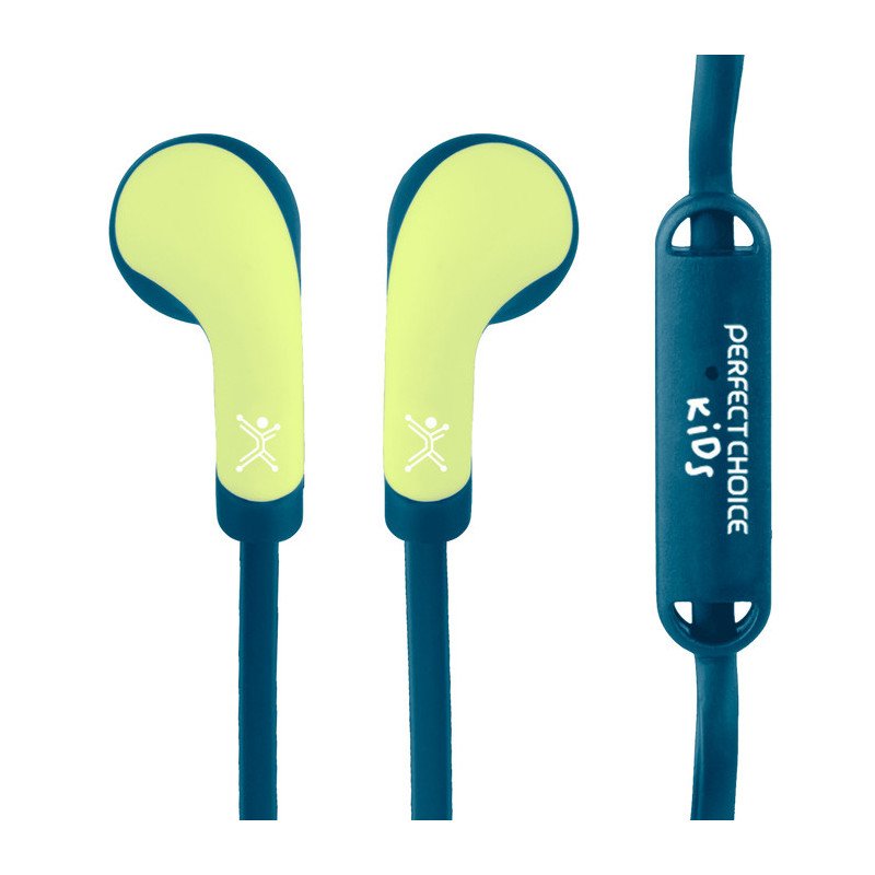 Audífonos alámbricos con micrófono Bubble Gum azul Perfect Choice PC-1