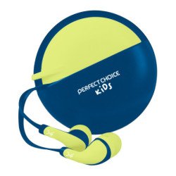 Audífonos alámbricos con micrófono Bubble Gum azul Perfect Choice PC-1