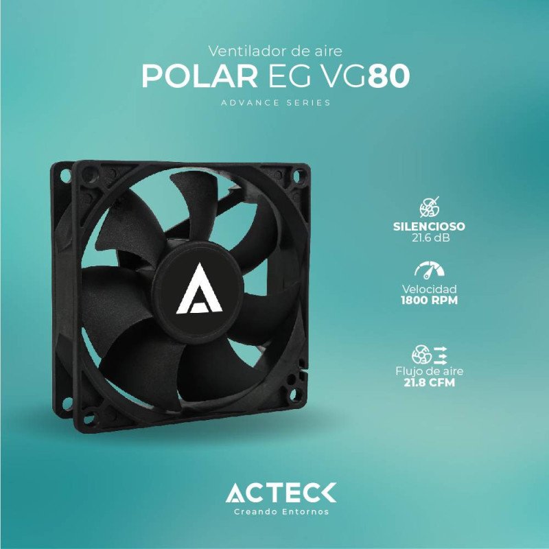 Ventilador Polar EG VG80 ACTECK Ventilador de aire - 7 Aspas, Velocida