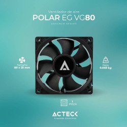 Ventilador Polar EG VG80 ACTECK Ventilador de aire - 7 Aspas, Velocida