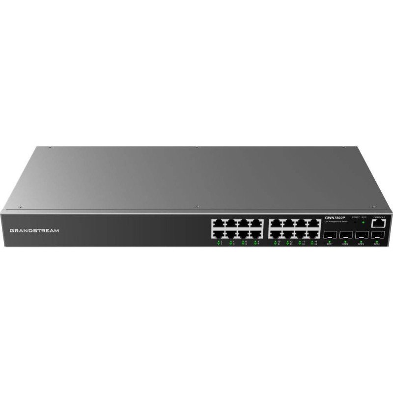 Switch GrandStream GWN7802P gigabit Poe+ administrable, 16 puertos 10,