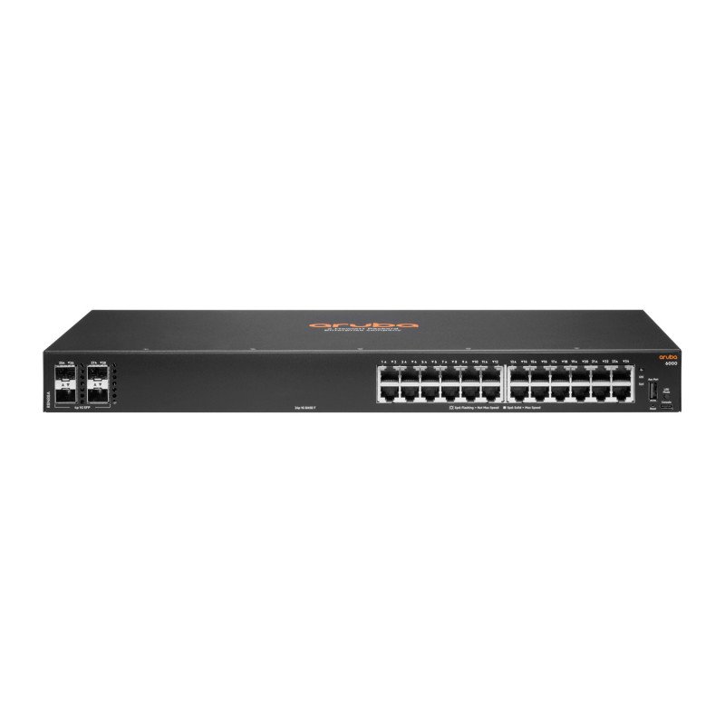 Switch HPe Aruba R8N88A 6000, 24 puertos gigabit y 4  SFP, administrab