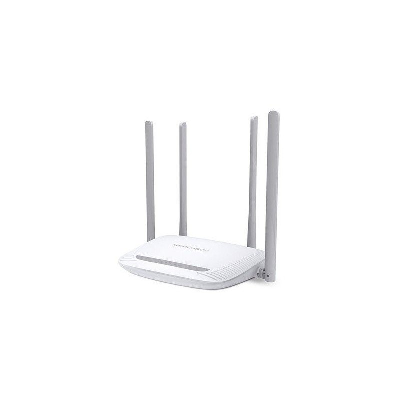 Router inalámbrico mercusys 300mbps 802.11n/g/b 4 puertos LAN 10/100 1 puerto WAN 10/100 4 antenas fijas externas