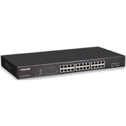 Switch PoE Intellinet 24 puertos GB, 19", 30w/puerto, 240w, mas 2 puer