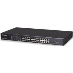 Switch PoE Intellinet 24 puertos GB, 19", 30w/puerto, 240w, mas 2 puer