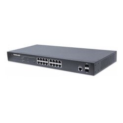Switch PoE de 16 puertos GB Intellinet, 19", 30w/puerto, 220w, adminis