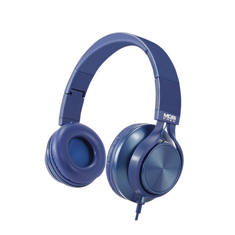 Audífonos on-ear con micrófono mobifree colección metálicos color azul