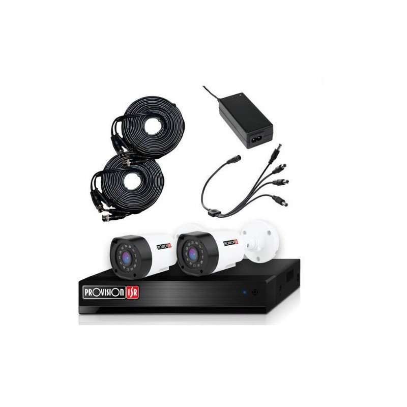 KIT DE CCTV CON DVR DE 4 CANALES 1080P + 2 CAMARAS ANALOGAS, 2MP, IP6