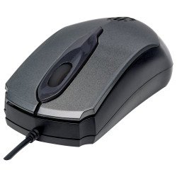 Mouse óptico USB Tres botones con rueda de desplazamiento modelo edge. 1000 DPI color gris