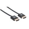Cable HDMI ultra delgado Manhattan de alta velocidad con Ethernet HDMI m/m hec, arc, 3d, 4k blindado color negro 1m (3ft)